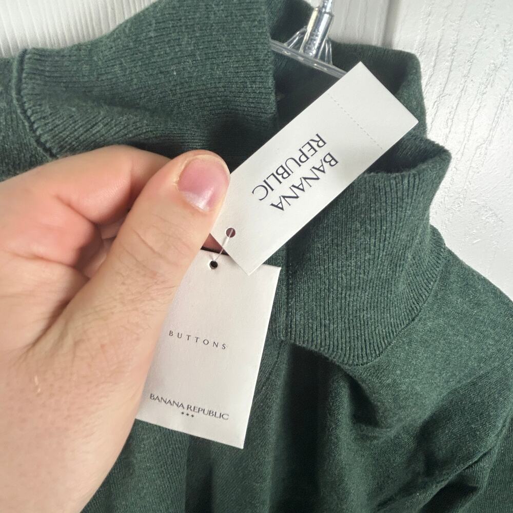 NEW Banana Republic Funnel Mockneck Sweater Mens Size XL Olive Green NWT - Picture 8 of 10
